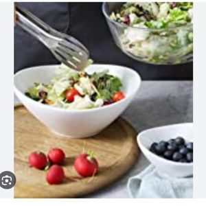 Over and back porcelain serving bowl